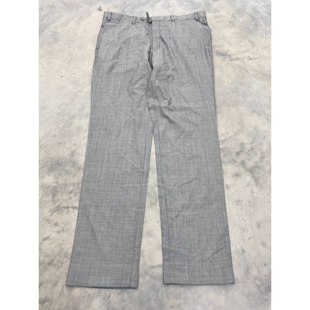 Atelier Munro Dress Pants Mens 38" Waist Gray 100% Wool Flat Front Trousers NWT